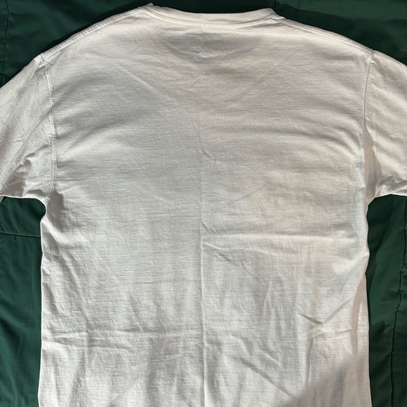 Large White Cotton Classic Jersey Tee with Script Logo - Picture 3 of 4